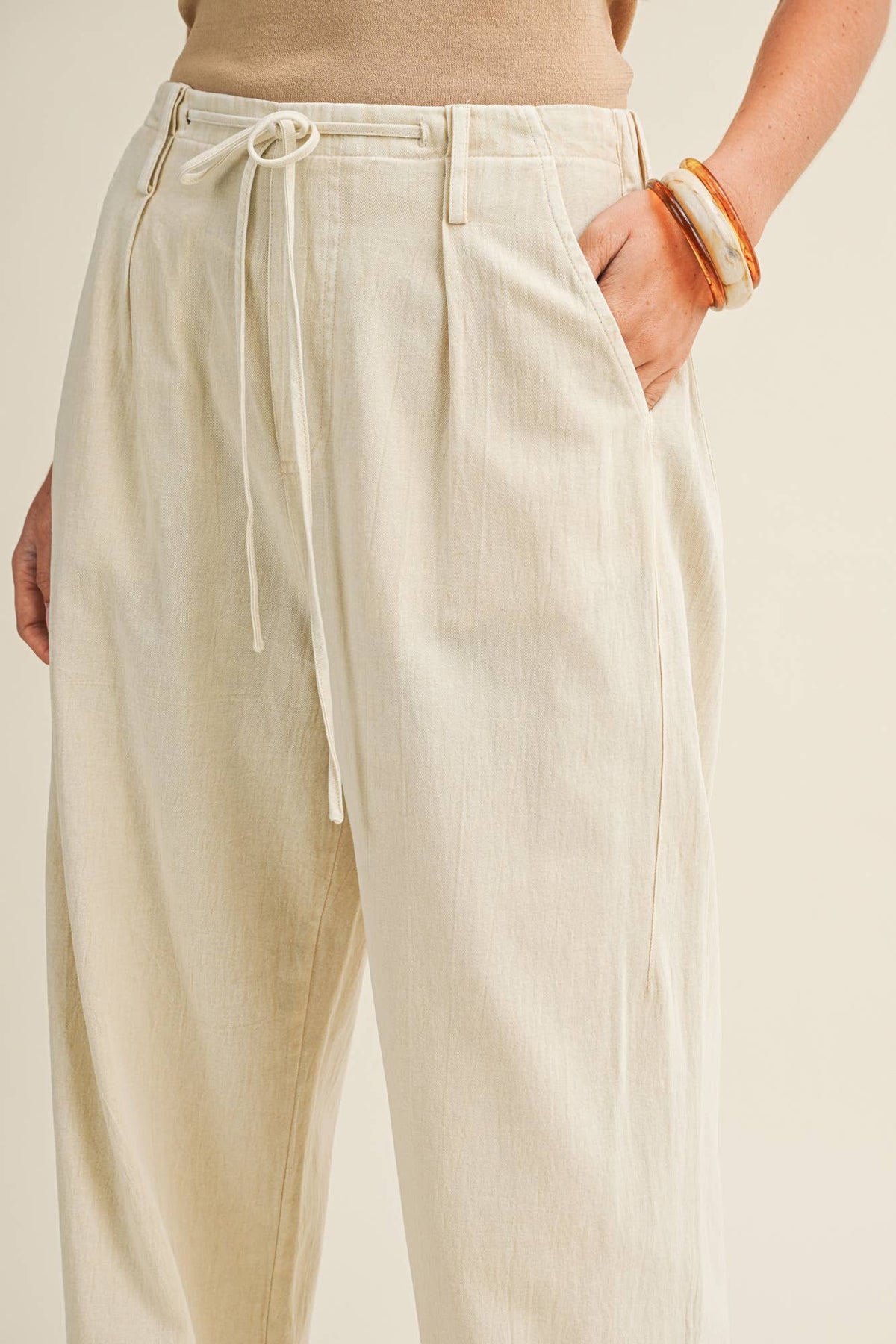 Pleated Drawstring Pant