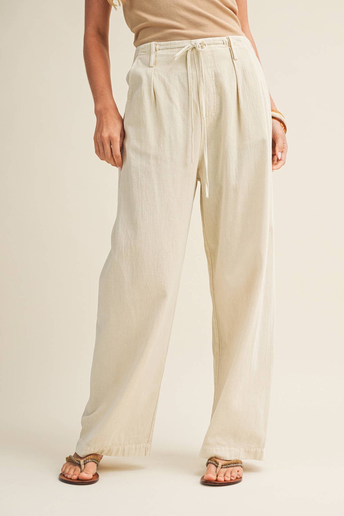 Pleated Drawstring Pant