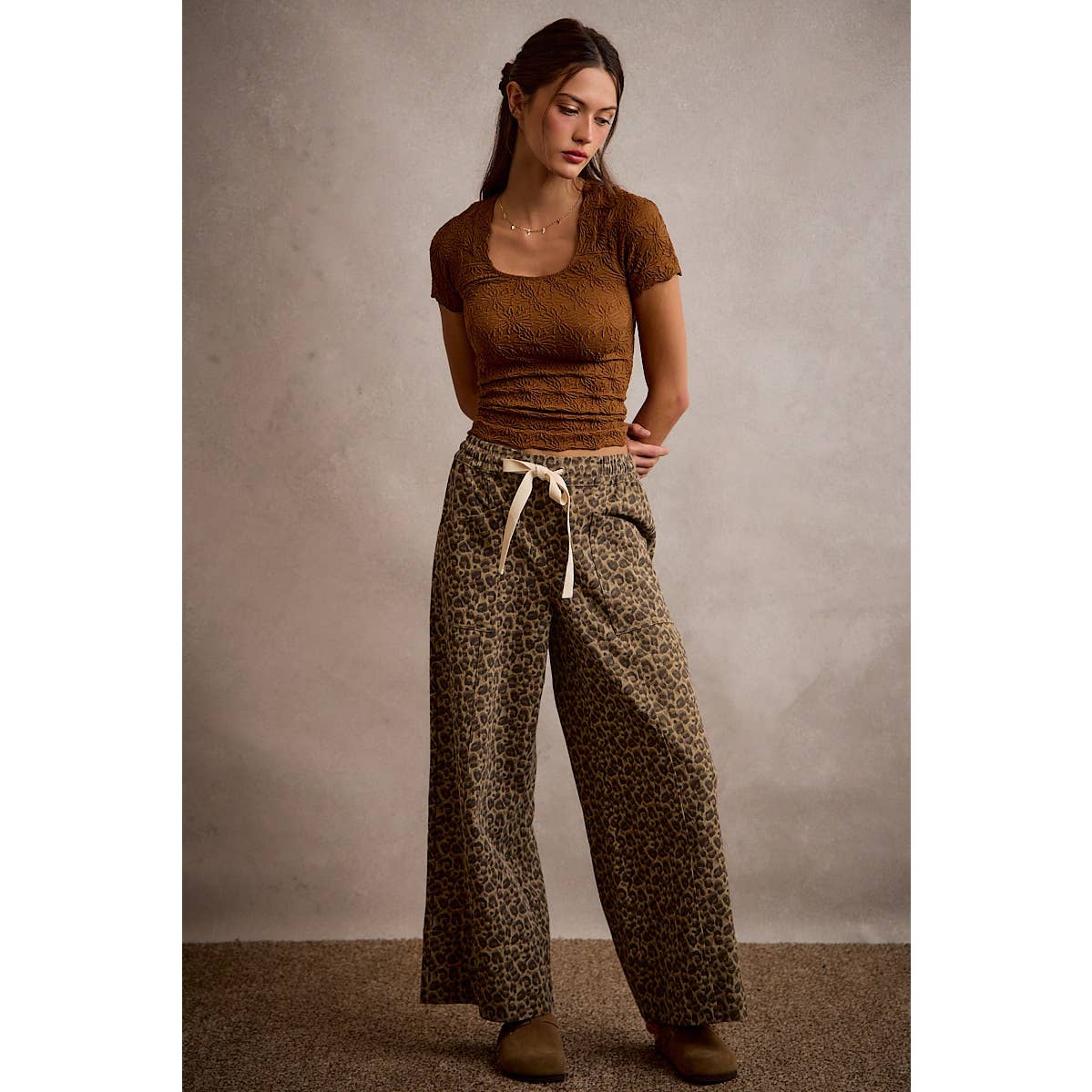 Leopard Wide Leg Pants