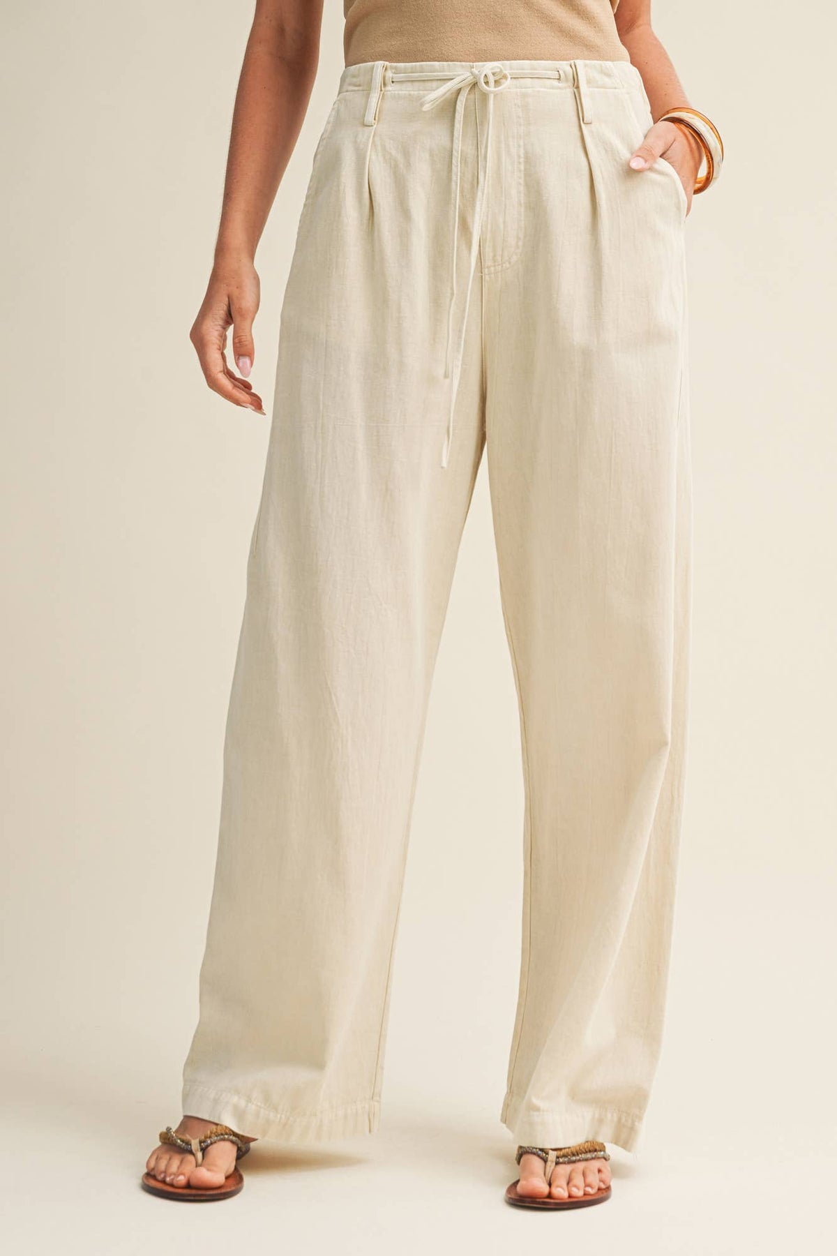 Pleated Drawstring Pant