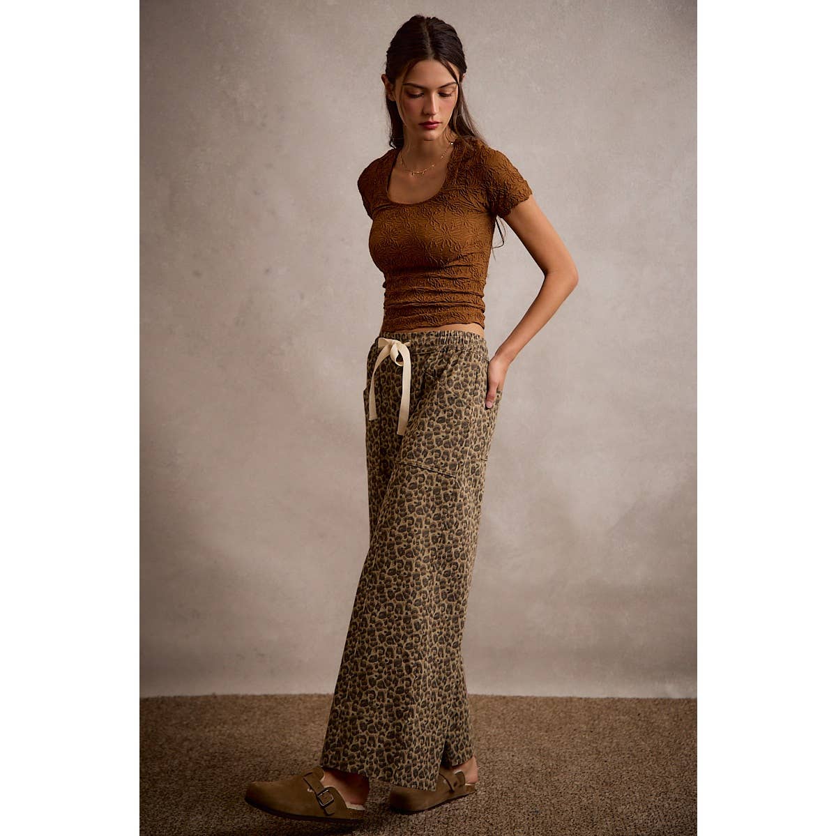 Leopard Wide Leg Pants