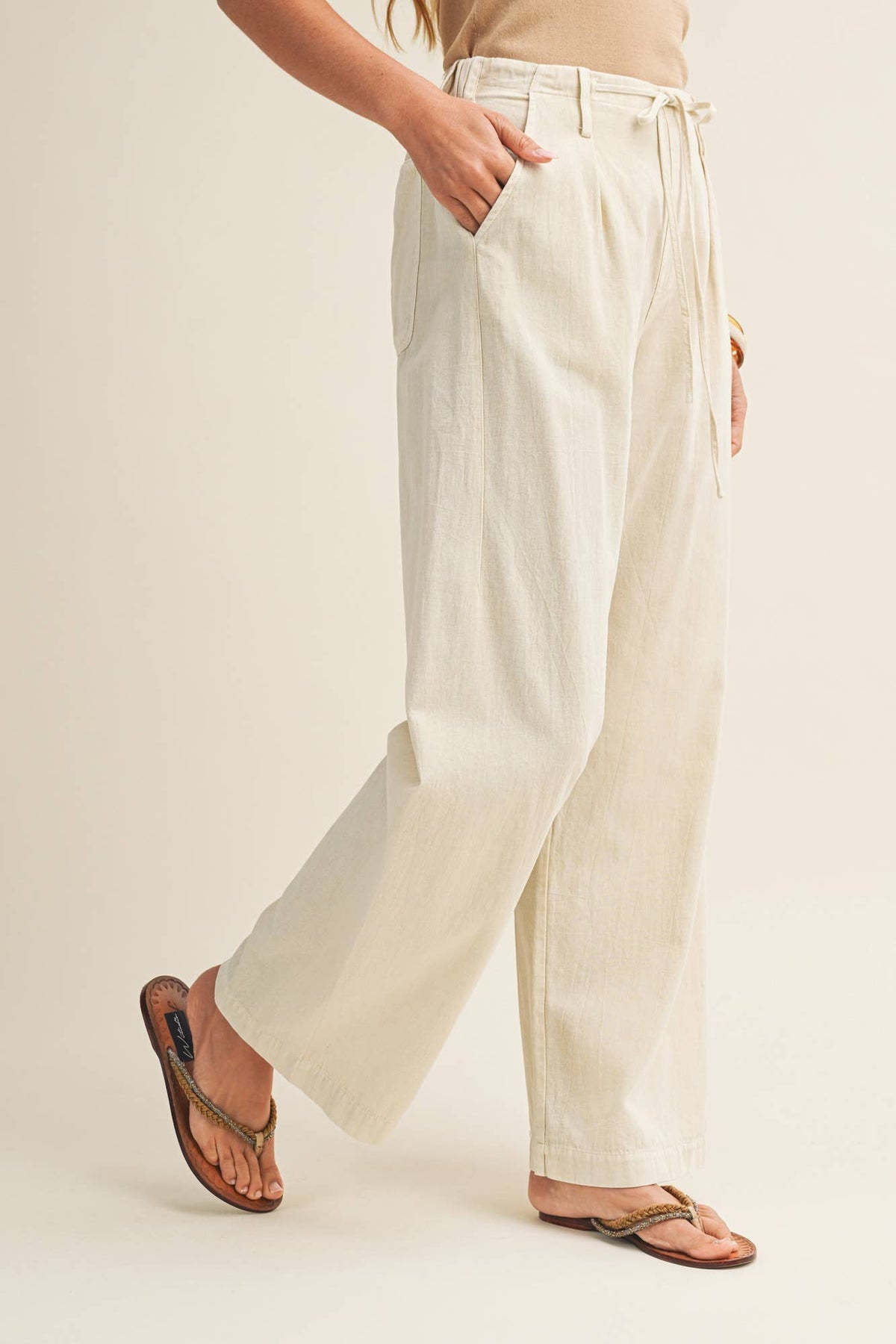 Pleated Drawstring Pant
