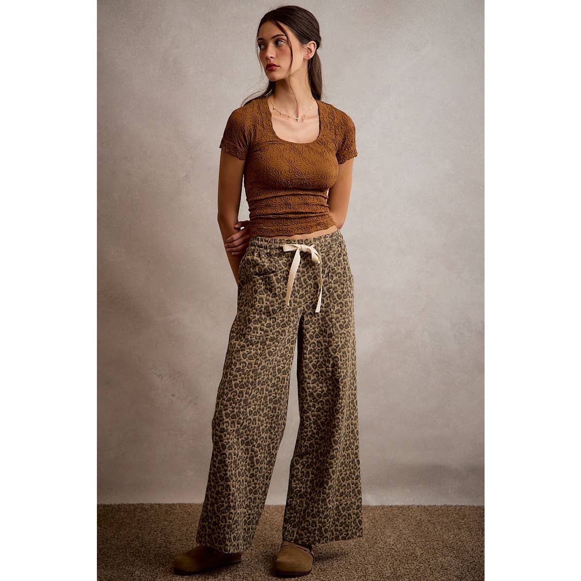 Leopard Wide Leg Pants