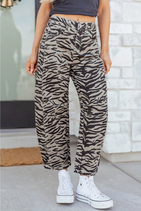 Zebra Barrel Jeans