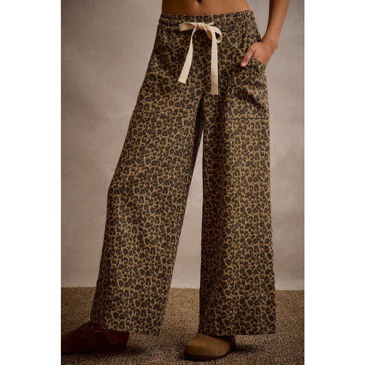 Leopard Wide Leg Pants