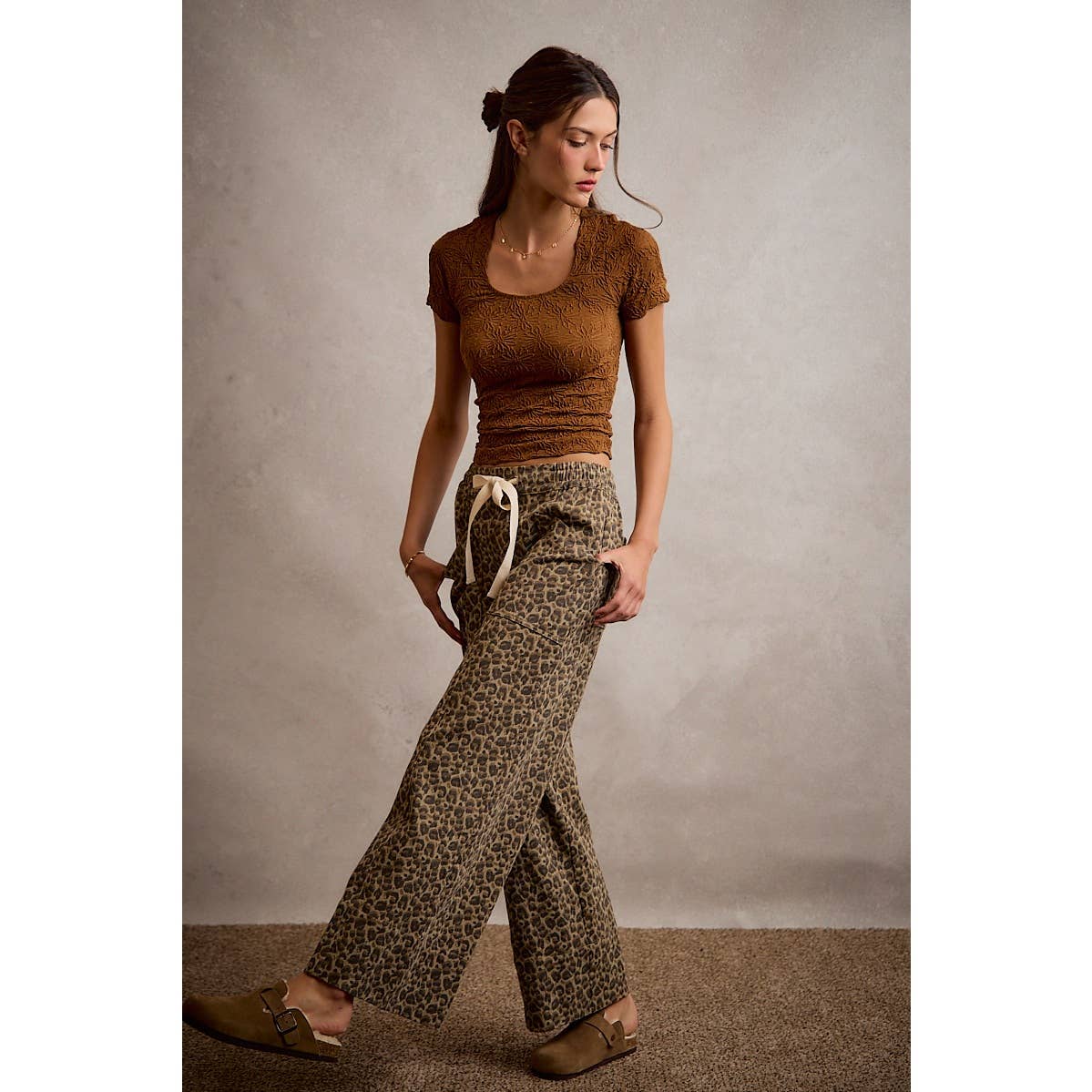Leopard Wide Leg Pants